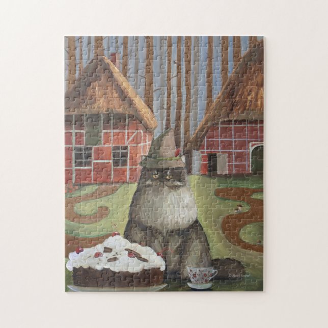 Puzzle Gato alemán de la Selva Negra con pastel (Vertical)