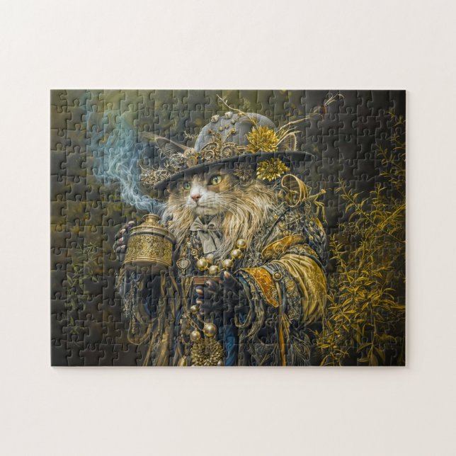 Puzzle Gato alquimista del bosque encantado (Horizontal)