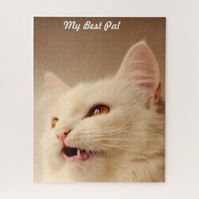 Puzzle Gato angora turco. (Vertical)