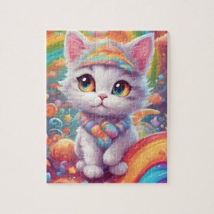 Puzzle Gato arcoiris lindo