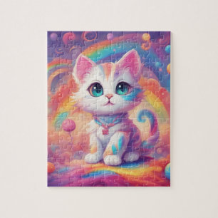 Puzzle Gato arcoiris lindo