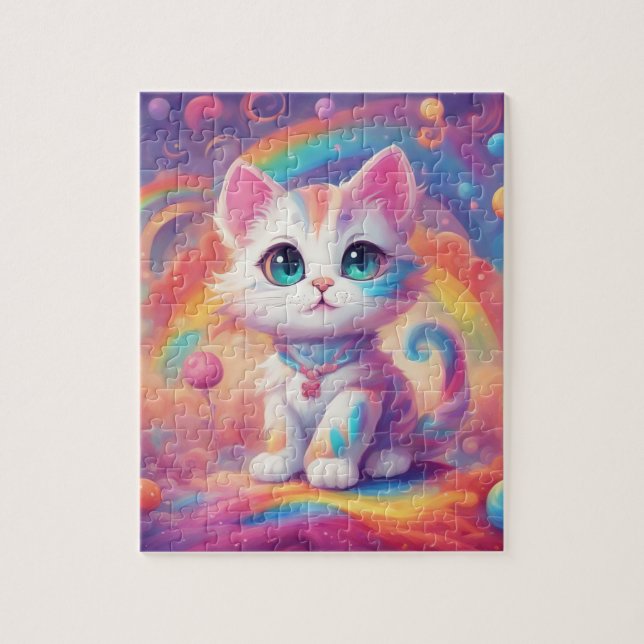 Puzzle Gato arcoiris lindo (Vertical)