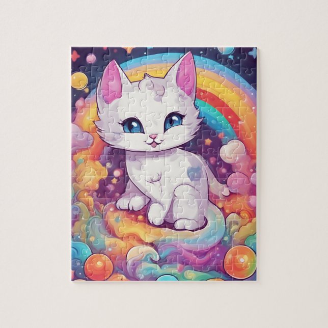 Puzzle Gato arcoiris lindo (Vertical)