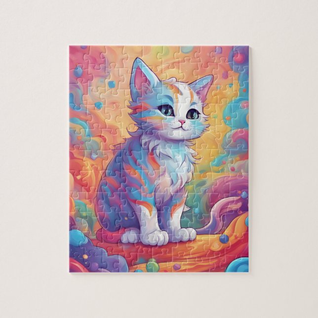 Puzzle Gato arcoiris lindo (Vertical)