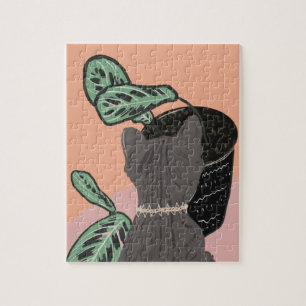 Puzzle Gato Atigrado Plantas Grises Gracias 