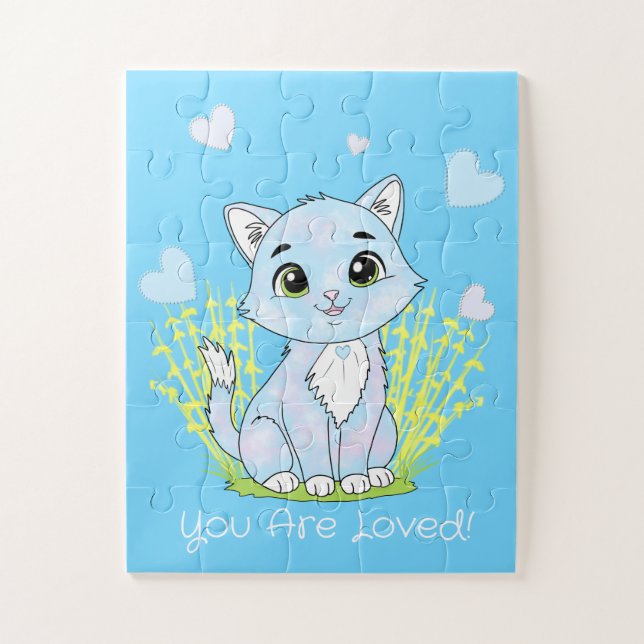 Puzzle Gato azul lindo (Vertical)
