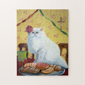 Puzzle Gato blanco inspirado por la gente en México