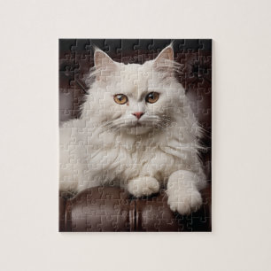 Puzzle Gato blanco majestuoso