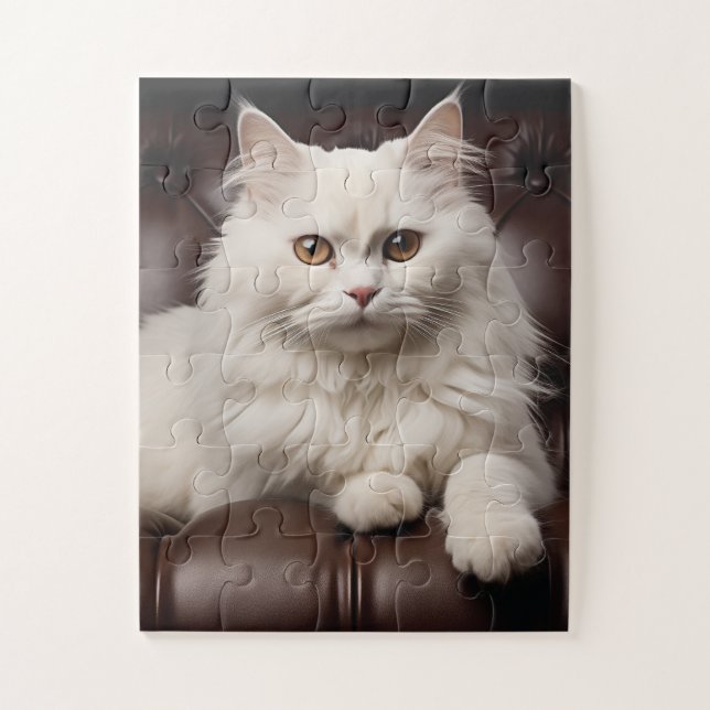 Puzzle Gato blanco majestuoso (Vertical)