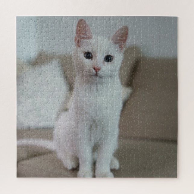 Puzzle Gato blanco | Zazzle_Growshop. (Vertical)