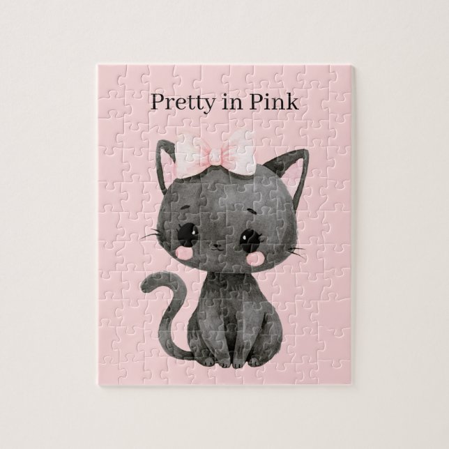 Puzzle Gato Bonito de Rosa (Vertical)