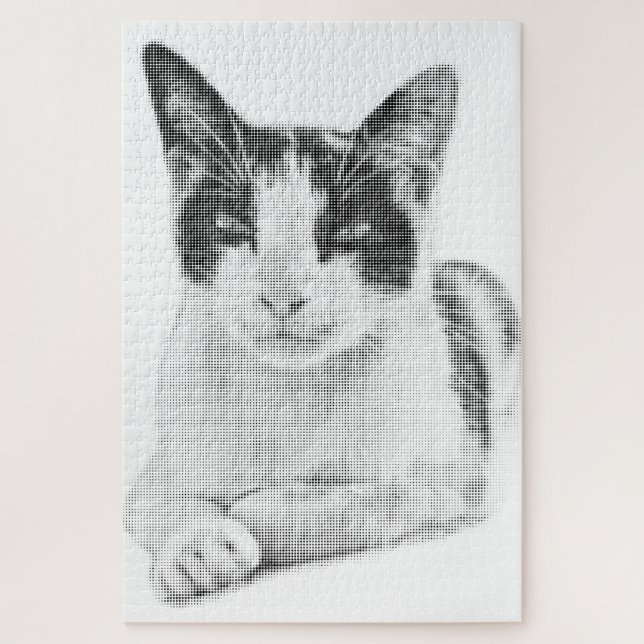 Puzzle Gato Calico Retro Semitono (Vertical)