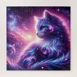 Puzzle Gato Celestial Místico de Galaxia Cósmica