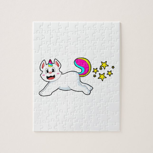 Puzzle Gato como unicornio (Vertical)