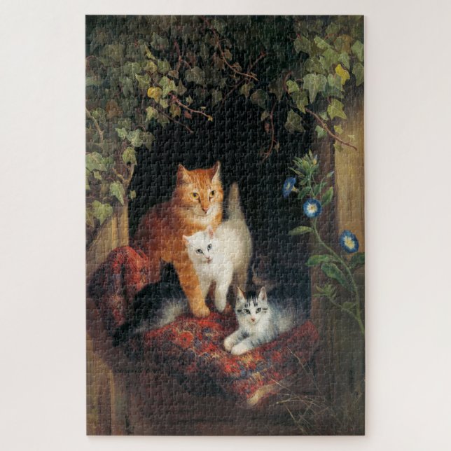 Puzzle Gato con gatitos (Arte Animal) (Vertical)