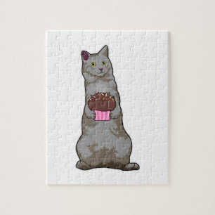 Puzzle Gato con magdalena