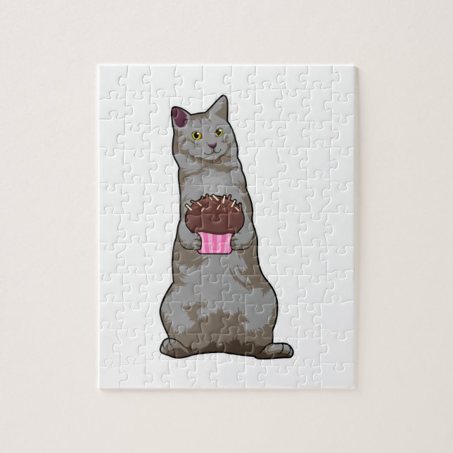 Puzzle Gato con magdalena (Vertical)