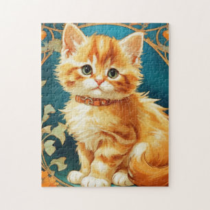 Puzzle Gato de Alphonse Mucha Art Nouveau