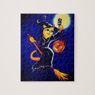 Puzzle Gato de bruja nocturna