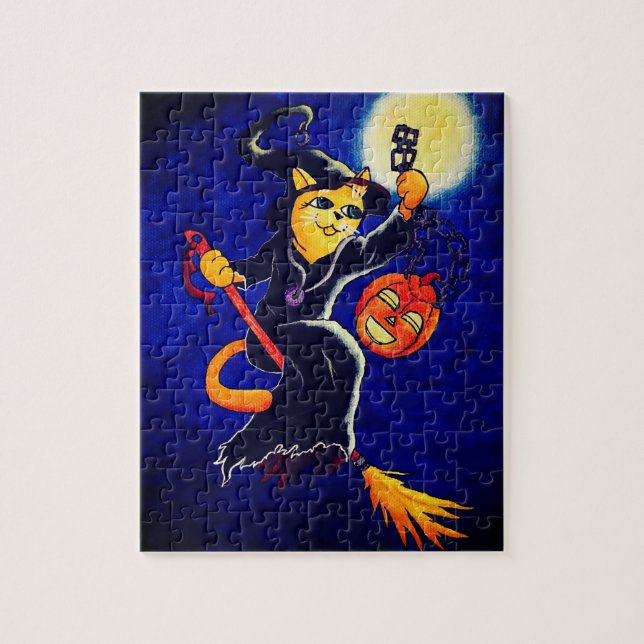 Puzzle Gato de bruja nocturna (Vertical)