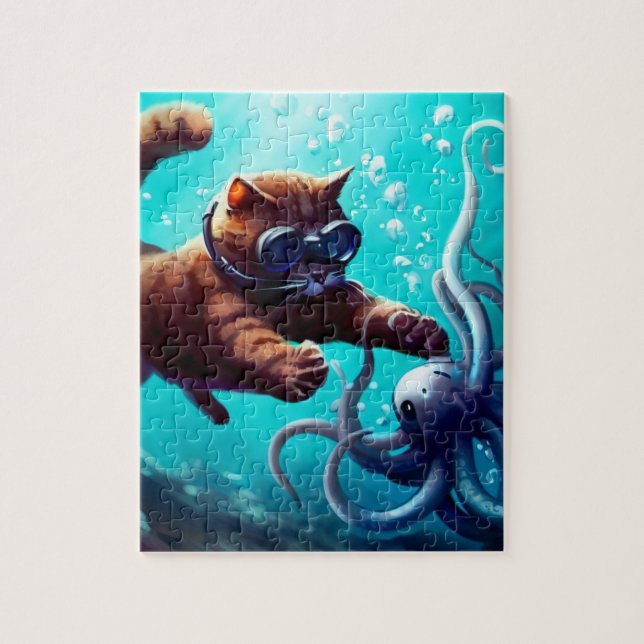 Puzzle Gato de buceo (Vertical)