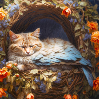Puzzle Gato de color Carmel con alas en reposo