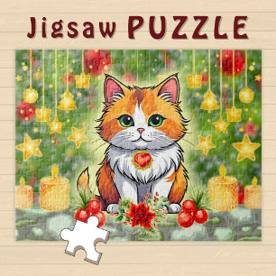 Puzzle Gato de dibujos animados adorable vibraciones de N