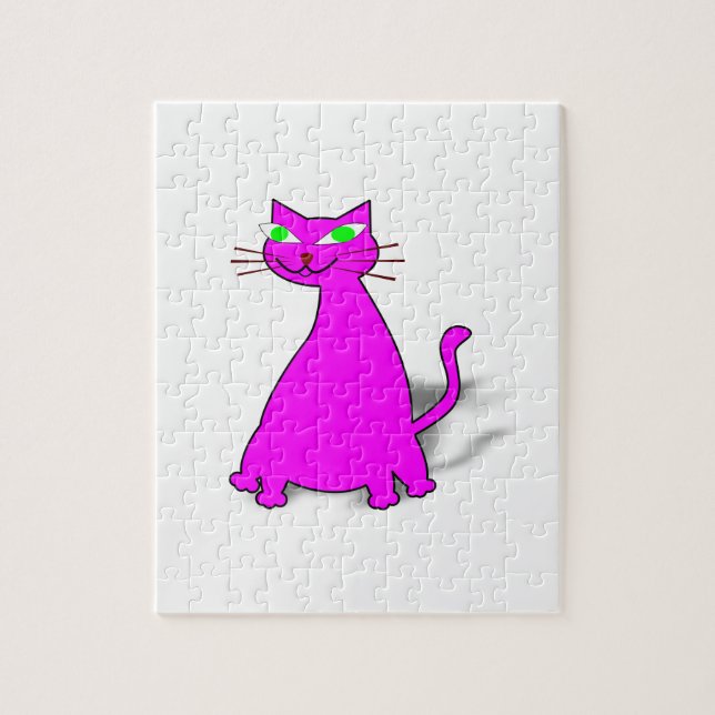 Puzzle Gato de grasa rosa (Vertical)