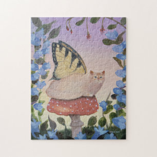 Puzzle Gato de hadas de mariposa de cola tragada en hongo