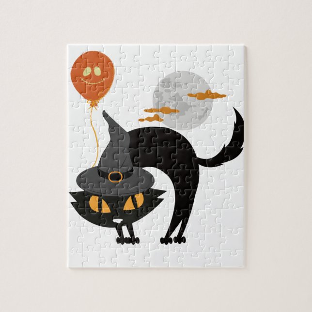 Puzzle Gato de Halloween espumoso (Vertical)