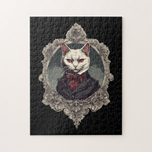 Puzzle Gato de Halloween, gato de vampiro