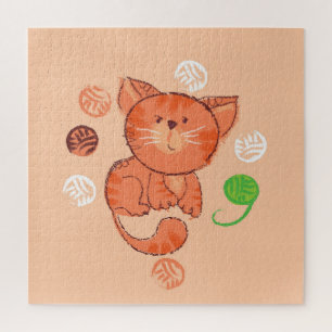 Puzzle Gato de juguete de niño: Ilustracion de época.