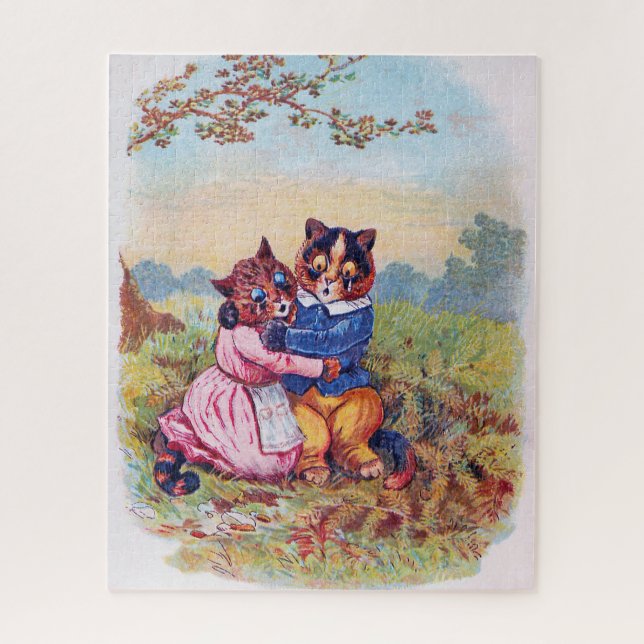 Puzzle Gato de los amantes (Emoción fuerte), Louis Wain (Vertical)