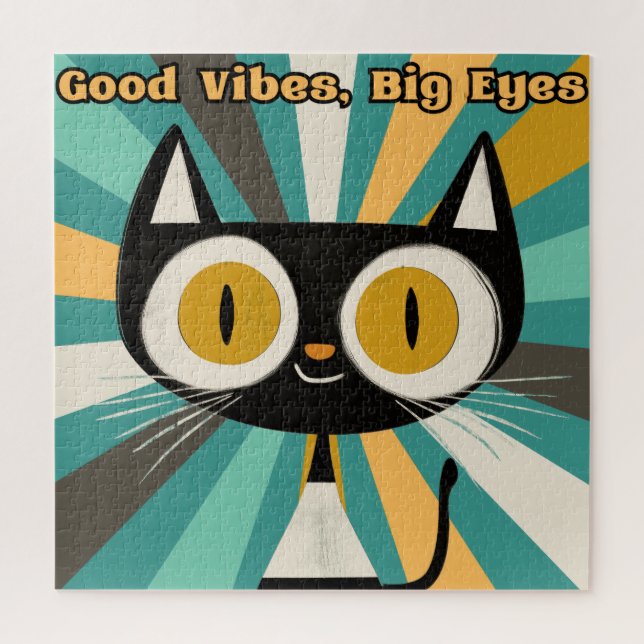 Puzzle Gato de los ojos grandes de las vibes buenas | Gat (Vertical)