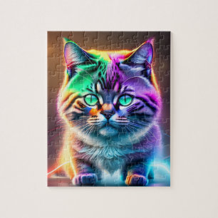 Puzzle Gato de Luces de Neón