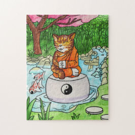 Puzzle Gato de meditación tabby budista