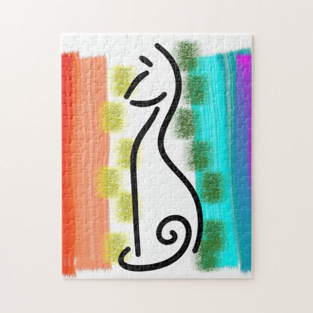 Puzzle Gato de Mid Century (Vertical)