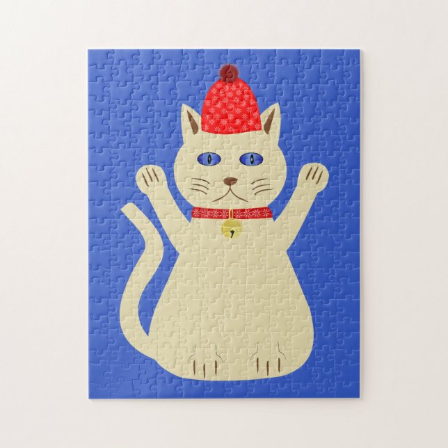 Puzzle Gato de Navidad Adorable (Vertical)