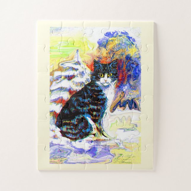 Puzzle Gato de nieve (Vertical)