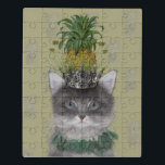 Puzzle Gato de piña<br><div class="desc">Cat,  Pus de piña por FabFunky. Cuenta con un gato elegante que usa piña y tiara. | 191552D</div>