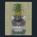 Puzzle Gato de piña<br><div class="desc">Cat,  Pus de piña por FabFunky. Cuenta con un gato elegante que usa piña y tiara. | 191552D</div>