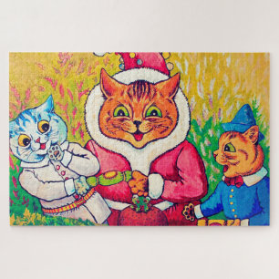 Puzzle Gato de Santa Claus, Louis Wain