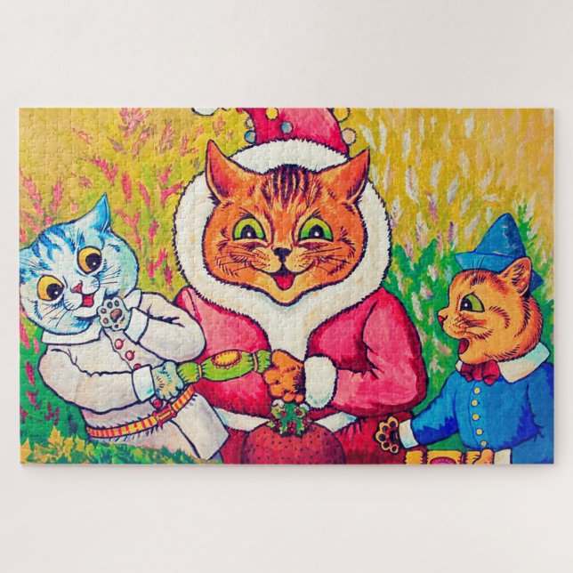 Puzzle Gato de Santa Claus, Louis Wain (Horizontal)