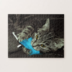 Puzzle Gato de Tabby con pluma de Shirley Taylor