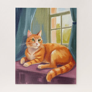 Puzzle Gato de Tabby Naranja Acuarela Mascota
