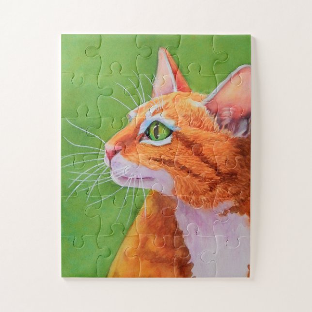 Puzzle Gato de Tabby naranja con saboteadores impresionan (Vertical)