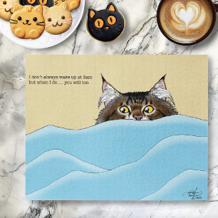 Puzzle Gato de Tabby Peeking Blue Funny