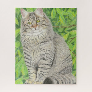 Puzzle Gato de tabla de pelo largo