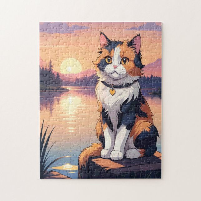 Puzzle Gato de Tres Colores (Vertical)