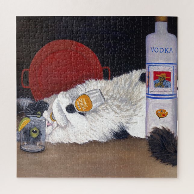 Puzzle Gato de Tuxedo de larga duración (Vertical)